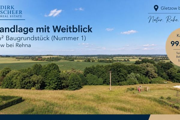 Natura. Spokój. Szeroki widok. – Działka budowlana o powierzchni 1.292 m² w Gletzow koło Rehna