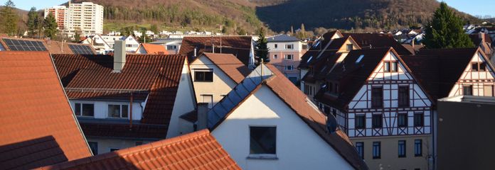 Großzügige 4-Zimmer-Maisonette mit Dachterrasse, Kamin und Albtraufblick – Ausblick