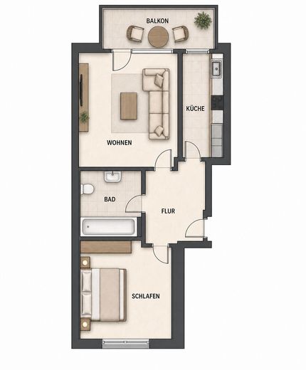 Über den Dächern von Plauen - 2-Raum-Wohnung mit Balkon und Kellerabteil – Foto 9
