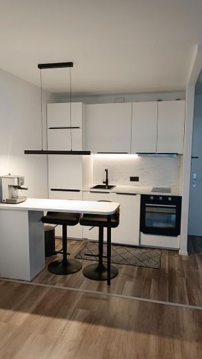 Geschmackvolle, renovierte & möblierte 2 Zi., Wohnung, großer Balkon in Olympia/MUC von Privat – neue Küche