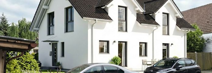 Projektiertes Doppelhaus