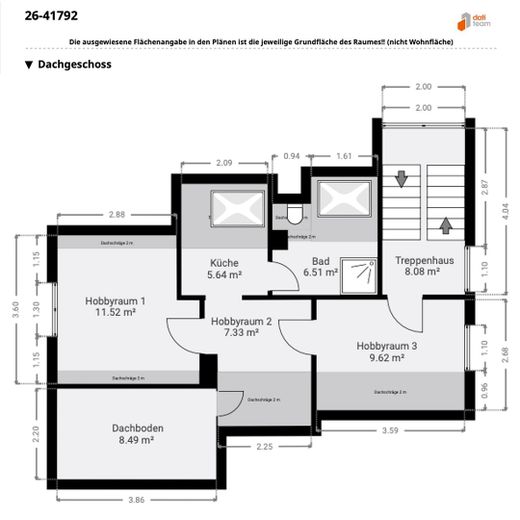 Wärmepumpe 2026! Mehrgenerationentraum oder Kapitalanlage: Freies ZFH in Bondorf mit Wohnraum im DG – Grundriss DG