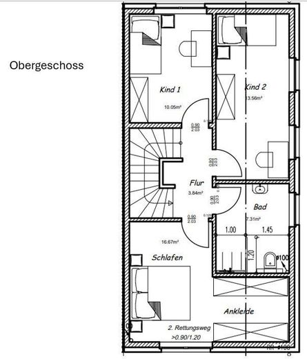 Haus Doppelhaushälfte – Obergeschoss