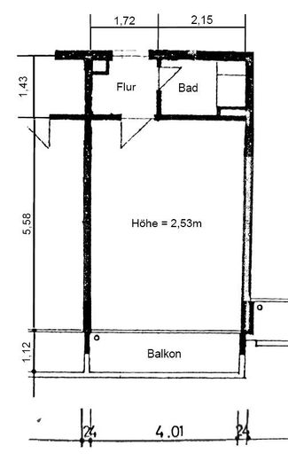 1-Zimmer-Apartment in Berlin Tempelhof - perfekt für Studierende – Grundriss