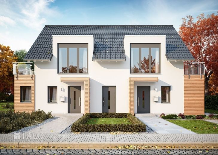 Neubauprojekt modernes Zweifamilienhaus! – Beispiel Außenansicht