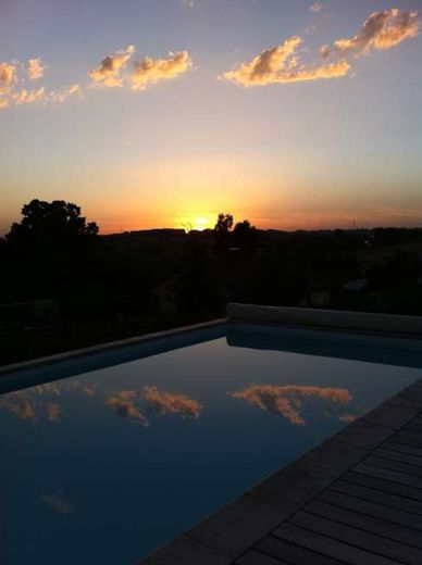 Abendstimmung am Pool