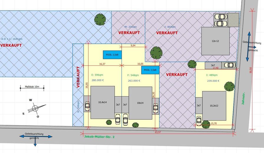 3 Parzellen, Bauten, Preise