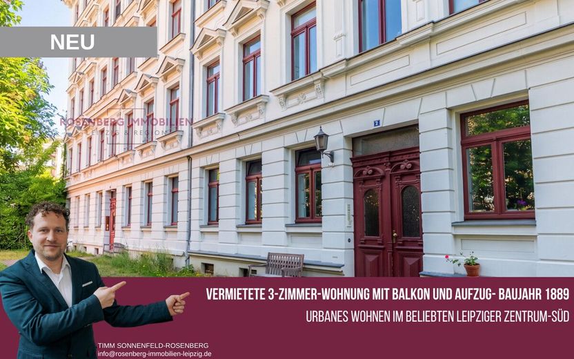 Denkmalgeschützte 3-Zimmer-Eigentumswohnung mit Balkon und Aufzug - Provisionsfrei! – Immobilie verkaufen in Leipzig_ 3-Raumwohnung_Rosenberg Immobilien Leipzig_Titelbild