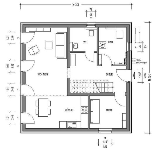 Ideal für junge Familien - Stadtvilla bauen / Inclusive Grundstück – Grundriss Erdgeschoss