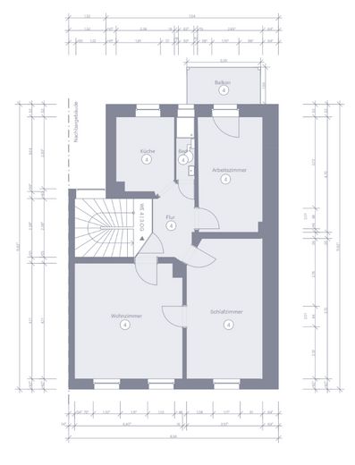 Gepflegter Altbau mit 5 Parteien, Dielen & 3 m Raumhöhe in Toplage mit Entwicklungspotential – Grundriss OG
