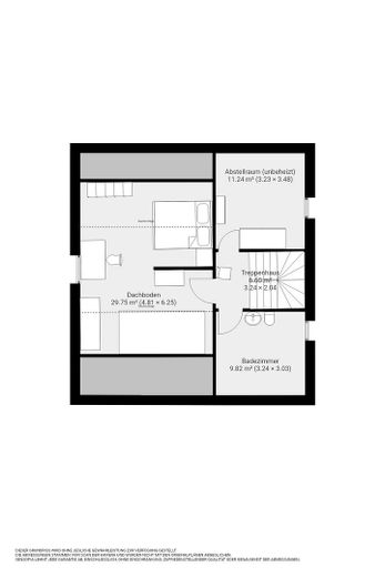 Grosses Einfamilienhaus in zentraler Lage – Grundriss Dachgeschoss