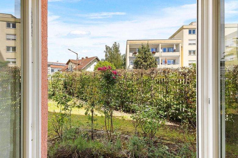 Blick auf Garten