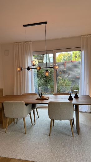 Modernes Endhaus am Brabandkanal mit großem Garten, Dachterrasse und Wellnessbereich – Essbereich m. Gartenblick