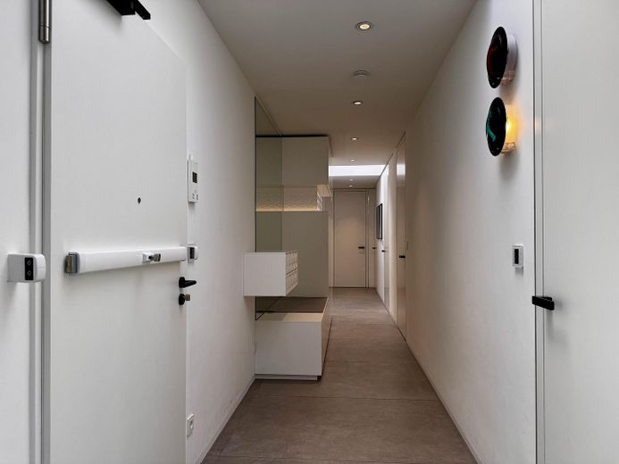 Penthouse met sauna, open haard, SmartHome, 2 TG-plaatsen direct bij het St. Franziskus-hospital – 01 Diele