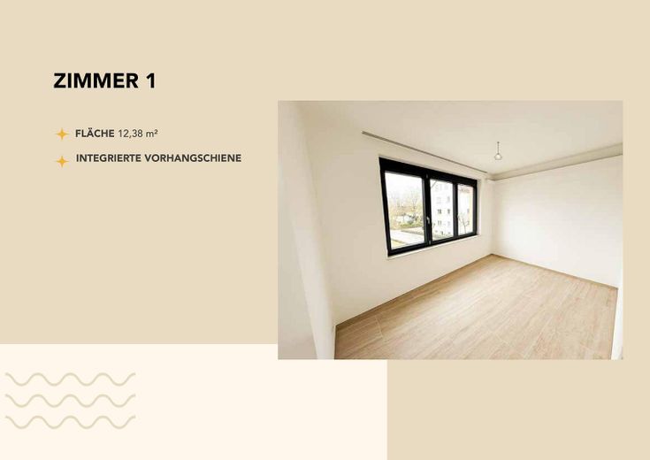 Erstbezug- hochwertige 4-Zimmer-Neubauwohnung mit 2,8m Deckenhöhe, Loggia und Sauna – Zimmer 1