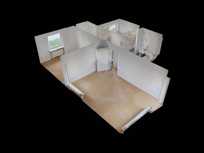 Schöne 2-Zimmer-Wohnung mit BALKON und modernem Wannenbad – 3D-Ansicht Grundriss