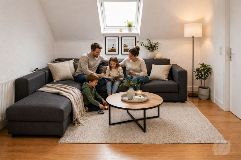 Seltene Gelegenheit: Großzügige 5-Zimmer-Dachgeschosswohnung mit Stellplatz unc ca.119m² Wohnfläche – Wohnzimmer