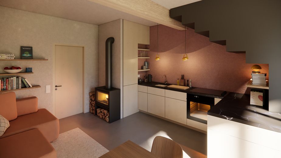 Vakantiewoningen in het historische koetshuis – Visualisierung Wohnung B