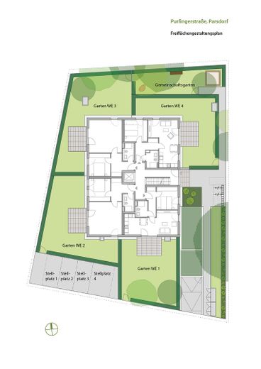 Bezugsfertig: Neubau DG Wohnung mit Balkon + EBK in Parsdorf bei München | KfW-40-QNG - WE 12 – Freiflächen