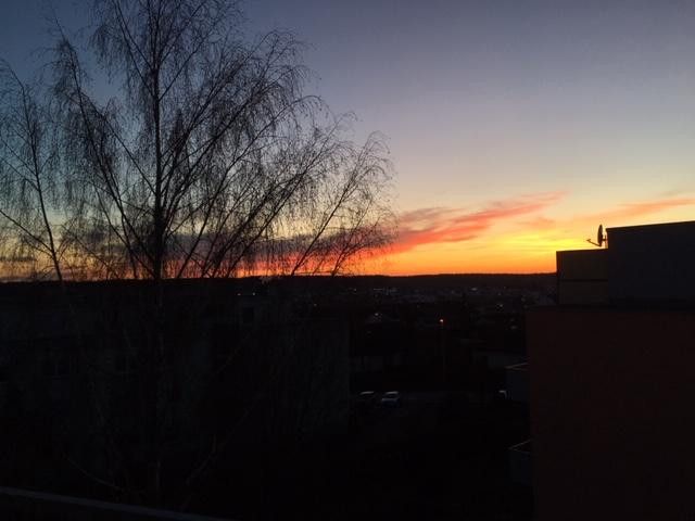 Sonnenuntergang vom Balkon