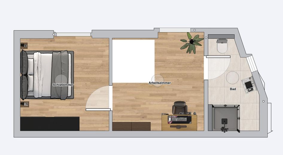 TOP 2,5-Zimmer-Maisonette Provisionsfrei! – Wuppertal Barmen – Grundriss Obergeschoss