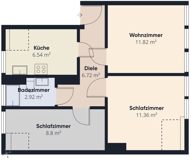 Fähr-Lobbendorf | Anlegerwohnung mit 3 Zimmern und saniertem Gebäude – S&amp;P | Grundriss Dachgeschoss