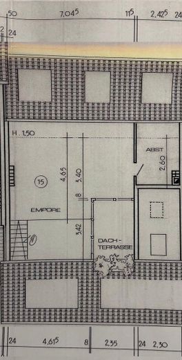 Maisonette di 5,5 locali con ampio soppalco, terrazza sul tetto e vista panoramica su Wülfrath - senza commissioni – Originalgrundriss Dachgeschoss