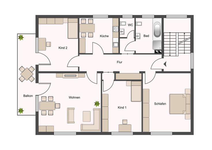 Wunstorf Kolenfeld – 4 Zimmer, flexibel nutzbar (Familie oder WG) – Grundrisse