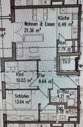 NOWOCZESNE, JAK NOWE, BEZ BARIER ARCHITEKTONICZNYCH, 3-POKOJOWE MIESZKANIE NAD KANAŁEM SCHLEUSENGRABEN W BERGEDORF – Grundriss mit Maßen