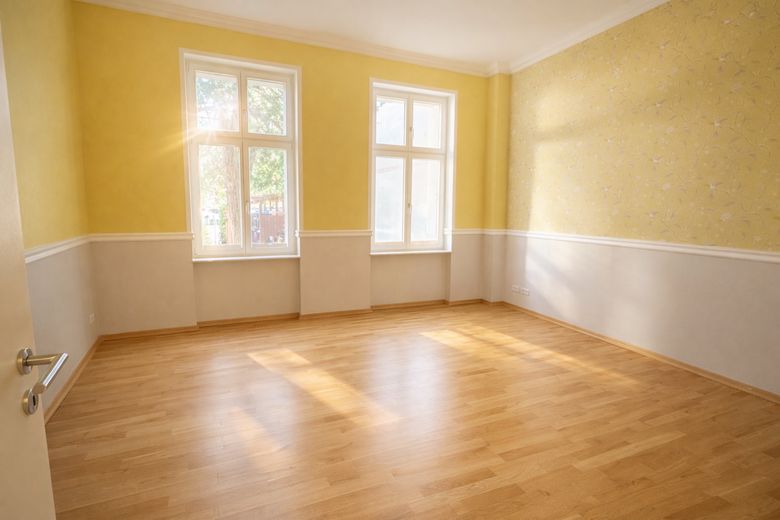 Herrschaftliche Hochparterrewohnung mit Terrasse, Kamin, Carport, in ruhiger Lage – Schlafzimmer