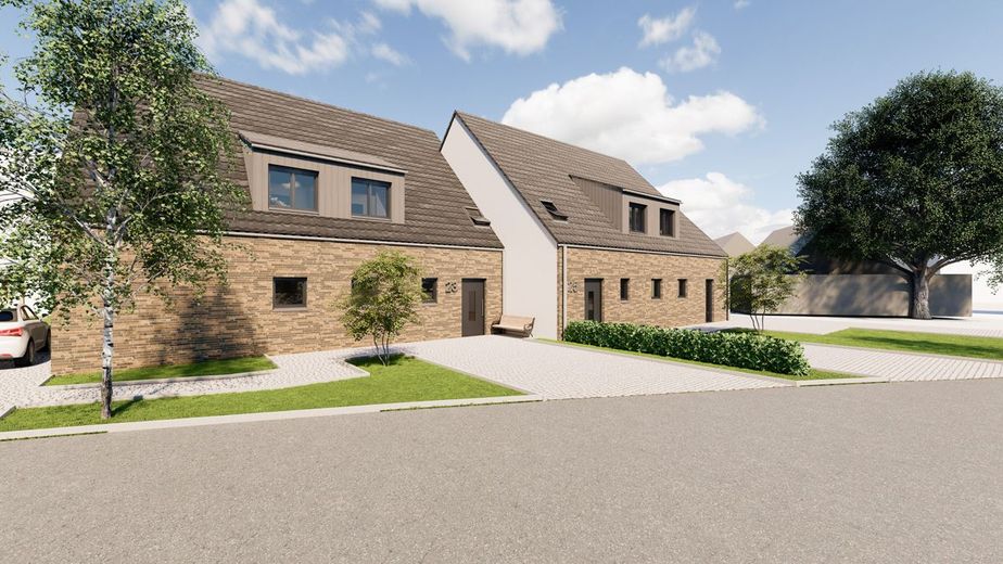 Exklusive Erdgeschosswohnungen mit ca. 137,30 m² im Erstbezug zu kaufen (Fertigstellung in ca. 2027) – Straßenansicht