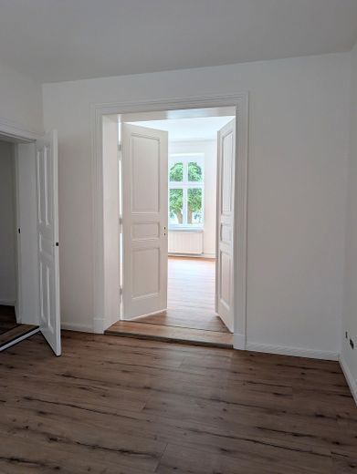 Stilvoll renovierter Altbau - Einzigartige 4-Raumwohnung bezugsfertig in der Greifswalder Innenstadt – Große Küche am Wohnzimmer