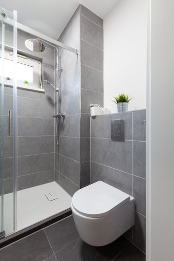 Appartamento arredato di 2 locali a Kassel-Nord-Holland – ristrutturato, con balcone e adatto a convivenza – Bad Dusche & WC