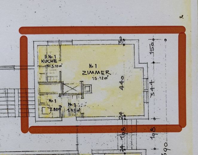 Einzimmerwohnung im Herzen von Stuttgart-West – Grundriss