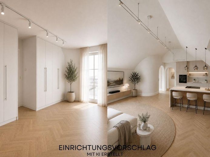 Provisionsfrei: Exklusive 4 Zimmerwohnung mit außergewöhnlicher Architektur – Einrichtungsvorschlag