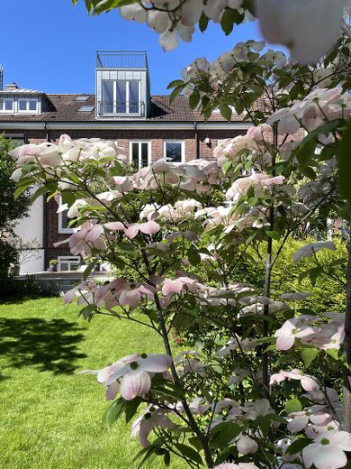 Großzügiges Familienhaus am Stadtpark – Gartenansicht