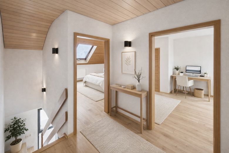 Großzügiges Einfamilienhaus mit Südgarten, 4 Schlafzimmern, Balkon &amp; Garage nahe Saarpolygon – Visualisierung einer möglichen Gestaltung.