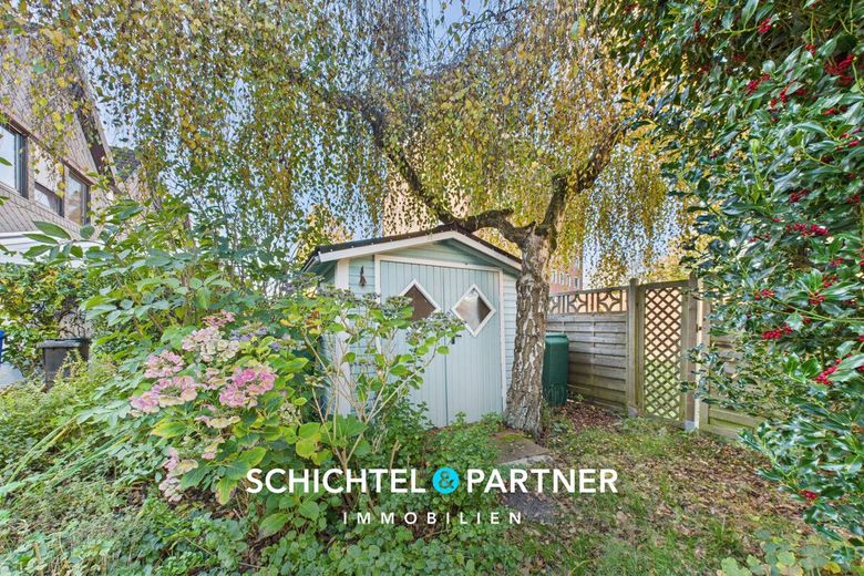 Osterholz-Scharmbeck | Gepflegtes Reihenendhaus mit schönen Garten &amp; Garage – S&amp;P | Gartenschuppen