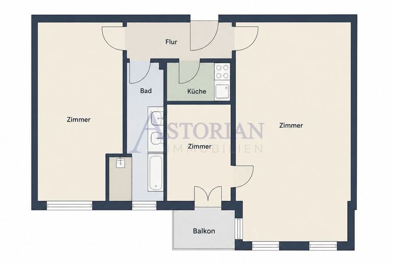 Bezugsfrei! Altbaucharme mit Gestaltungspotenzial - 2,5 Zimmer im Herzen von Friedrichshain – Grundriss1