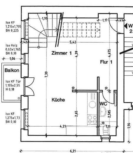 Sonnige Maisonette im Komponistenviertel – 2 Balkone, Südausrichtung & ruhige Lage im Grünen – Grundriss 2. OG