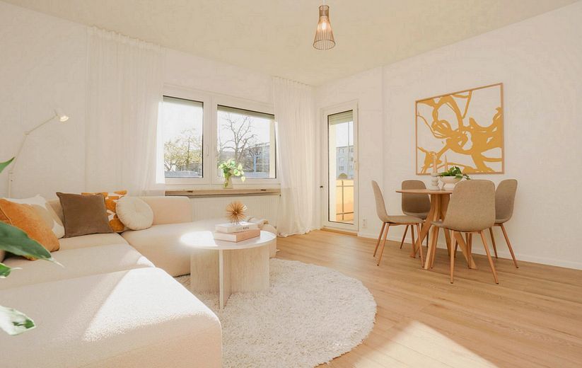 Helle 3-Zimmer-Wohnung mit guter Verkehrsanbindung – im Herzen von Bremerhaven – Wohnzimmer
