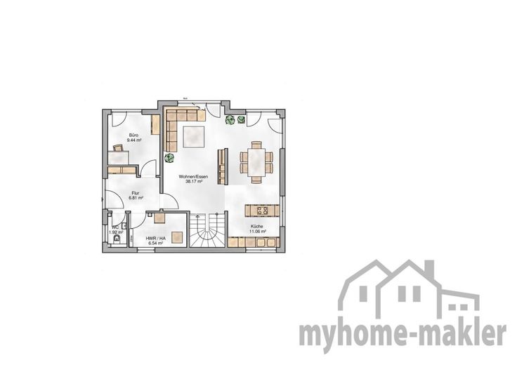 Wann genießen Sie Ihr neues  Haus mit großen Fenstern in  Pyrbaum – Kopenhangen_eg