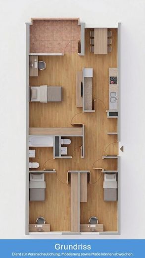 Kapitalanlage - Voll möblierte WG-Wohnung in Ludwigsburg-Neckarweihingen – Grundriss