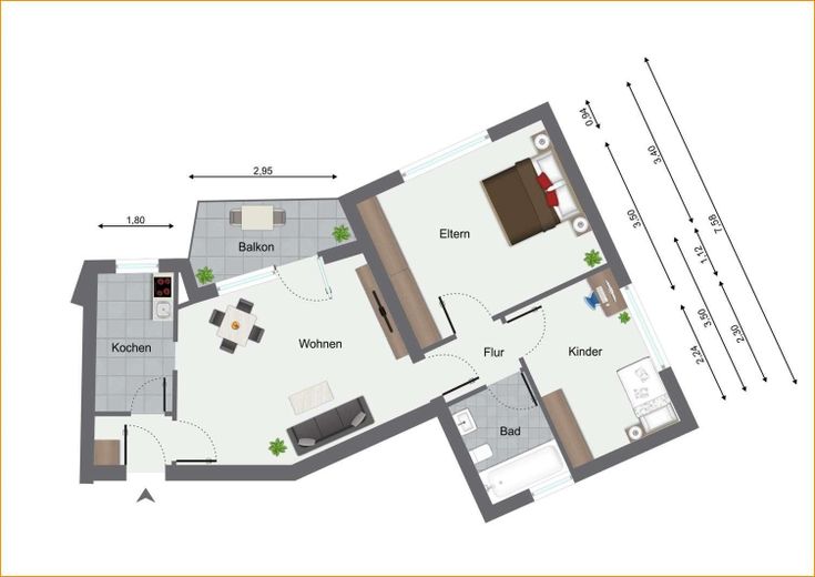 Grundriss bemaßt