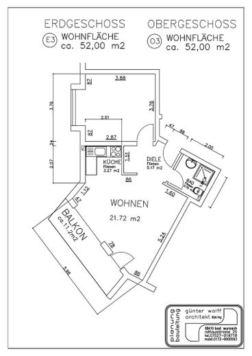 Grundriss mit Massen
