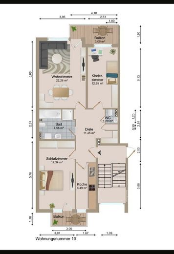 Appartement de 3 pièces à Hambourg-Bramfeld – Photo 19