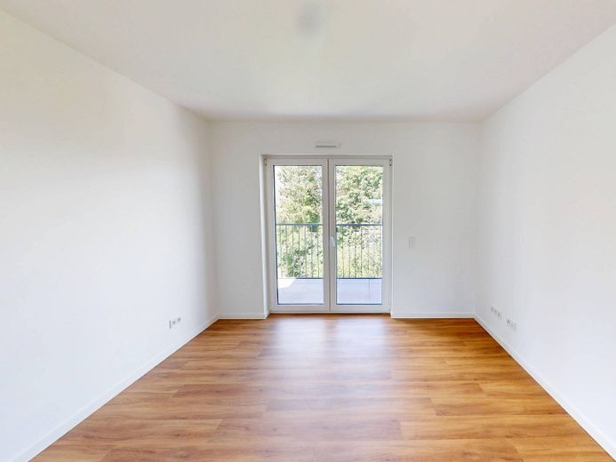 Platz & Komfort, gepaart mit modernem Design: Exklusive 3-Zimmer-Wohnung mit 2 BALKONEN, EBK und 2 Bädern – Ansicht I: Schlafzimmer I