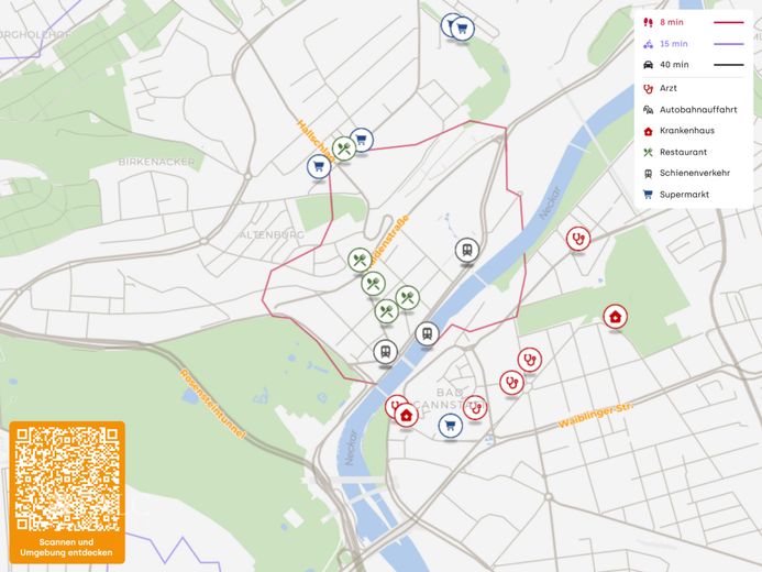 Großzügige 4-Zimmer-Wohnung mit Garten in Stuttgart Bad-Cannstatt – Lage