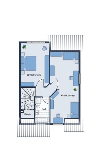 Attraktive Doppelhaushälfte mit Garten in begehrter Lage von Bergholz-Rehbrücke – Grundriss Dachgeschoss