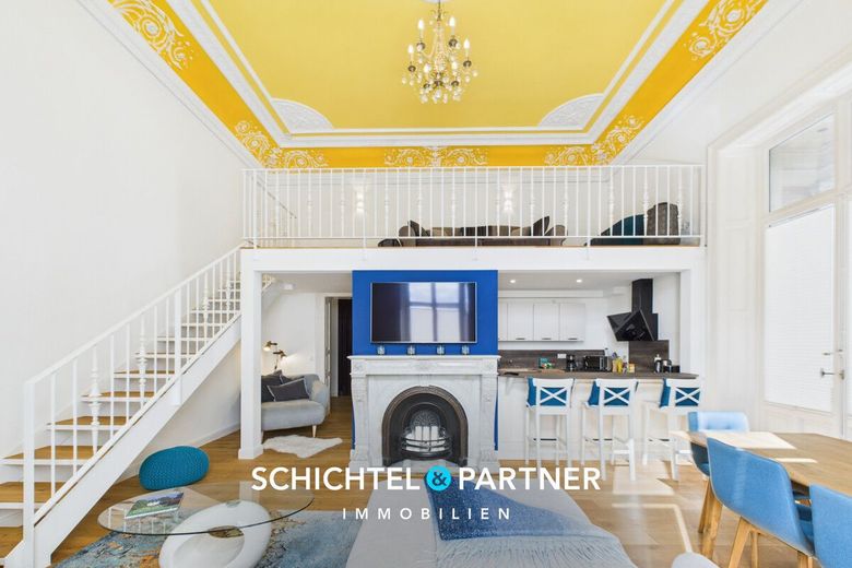 Vegesack | Einmalige Altbauwohnung in der Villa Fritze im Toscana-Stil – S&amp;P | Wohnbereich